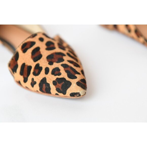 J. Crew Zoe D’Orsay Flats Sz 8 Calf Hair Leopard Print Pointed Toe Flat - Picture 8 of 16